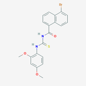 molecular formula C20H17BrN2O3S B398955 5-bromo-N-[(2,4-dimethoxyphenyl)carbamothioyl]naphthalene-1-carboxamide 