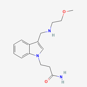 molecular formula C15H21N3O2 B3989557 3-(3-{[(2-methoxyethyl)amino]methyl}-1H-indol-1-yl)propanamide 