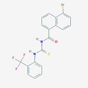 molecular formula C19H12BrF3N2OS B398956 5-bromo-N-{[2-(trifluoromethyl)phenyl]carbamothioyl}naphthalene-1-carboxamide 