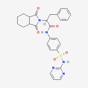 2-(1,3-dioxooctahydro-2H-isoindol-2-yl)-3-phenyl-N-{4-[(2-pyrimidinylamino)sulfonyl]phenyl}propanamide