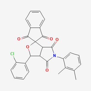 3-(2-chlorophenyl)-5-(2,3-dimethylphenyl)-3a,6a-dihydrospiro[furo[3,4-c]pyrrole-1,2'-indene]-1',3',4,6(3H,5H)-tetrone