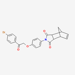 molecular formula C23H18BrNO4 B3989574 2-{4-[2-(4-bromophenyl)-2-oxoethoxy]phenyl}-3a,4,7,7a-tetrahydro-1H-4,7-methanoisoindole-1,3(2H)-dione 