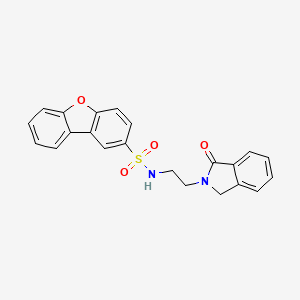 molecular formula C22H18N2O4S B3989590 N-[2-(3-oxo-1H-isoindol-2-yl)ethyl]dibenzofuran-2-sulfonamide 