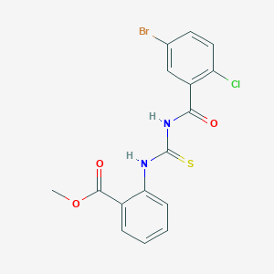 molecular formula C16H12BrClN2O3S B398960 Methyl 2-({[(5-bromo-2-chlorophenyl)carbonyl]carbamothioyl}amino)benzoate 