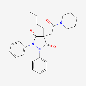 molecular formula C26H31N3O3 B3989609 4-butyl-4-[2-oxo-2-(1-piperidinyl)ethyl]-1,2-diphenyl-3,5-pyrazolidinedione 