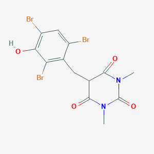 1,3-Dimethyl-5-[(2,4,6-tribromo-3-hydroxyphenyl)methyl]-1,3-diazinane-2,4,6-trione