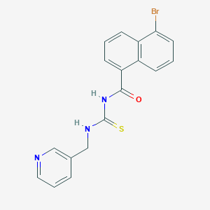 molecular formula C18H14BrN3OS B398963 5-bromo-N-(pyridin-3-ylmethylcarbamothioyl)naphthalene-1-carboxamide 