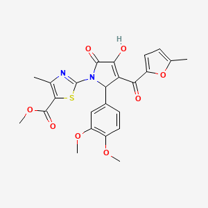 methyl 2-{(3E)-2-(3,4-dimethoxyphenyl)-3-[hydroxy(5-methylfuran-2-yl)methylidene]-4,5-dioxopyrrolidin-1-yl}-4-methyl-1,3-thiazole-5-carboxylate