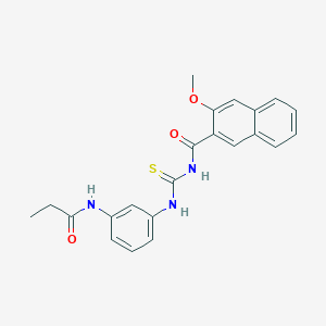 molecular formula C22H21N3O3S B398965 N-[3-({[(3-methoxy-2-naphthoyl)amino]carbothioyl}amino)phenyl]propanamide 