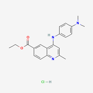 molecular formula C21H24ClN3O2 B3989653 Ethyl 4-[4-(dimethylamino)anilino]-2-methylquinoline-6-carboxylate;hydrochloride 