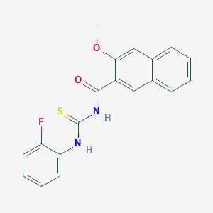 molecular formula C19H15FN2O2S B398967 N-[(2-fluorophenyl)carbamothioyl]-3-methoxynaphthalene-2-carboxamide 