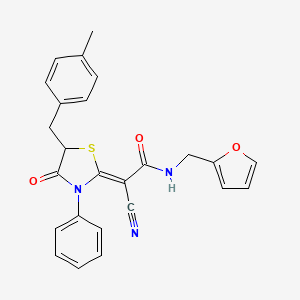 molecular formula C25H21N3O3S B3989682 2-cyano-N-(2-furylmethyl)-2-[5-(4-methylbenzyl)-4-oxo-3-phenyl-1,3-thiazolidin-2-ylidene]acetamide 