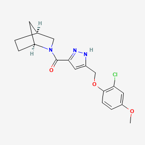 (1S*,4S*)-2-({5-[(2-chloro-4-methoxyphenoxy)methyl]-1H-pyrazol-3-yl}carbonyl)-2-azabicyclo[2.2.1]heptane