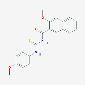 molecular formula C20H18N2O3S B398970 3-methoxy-N-[(4-methoxyphenyl)carbamothioyl]naphthalene-2-carboxamide 