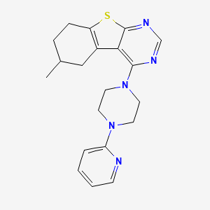 molecular formula C20H23N5S B3989706 6-Methyl-4-[4-(pyridin-2-yl)piperazin-1-yl]-5,6,7,8-tetrahydro[1]benzothieno[2,3-d]pyrimidine 