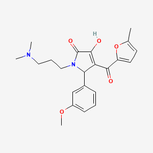 (4E)-1-[3-(dimethylamino)propyl]-4-[hydroxy(5-methylfuran-2-yl)methylidene]-5-(3-methoxyphenyl)pyrrolidine-2,3-dione