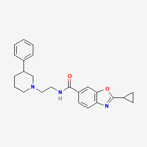 2-cyclopropyl-N-[2-(3-phenyl-1-piperidinyl)ethyl]-1,3-benzoxazole-6-carboxamide