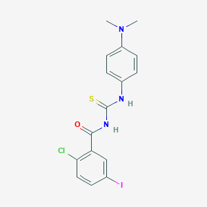 molecular formula C16H15ClIN3OS B398972 2-chloro-N-{[4-(dimethylamino)phenyl]carbamothioyl}-5-iodobenzamide 