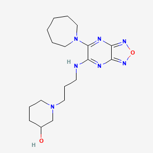 molecular formula C18H29N7O2 B3989728 1-(3-{[6-(1-azepanyl)[1,2,5]oxadiazolo[3,4-b]pyrazin-5-yl]amino}propyl)-3-piperidinol 