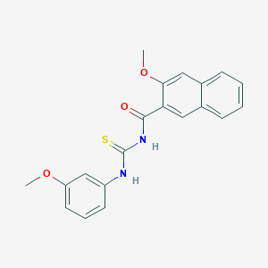 molecular formula C20H18N2O3S B398973 3-methoxy-N-[(3-methoxyphenyl)carbamothioyl]naphthalene-2-carboxamide 