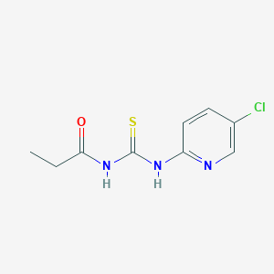 molecular formula C9H10ClN3OS B398975 N-[(5-chloropyridin-2-yl)carbamothioyl]propanamide 