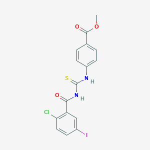 molecular formula C16H12ClIN2O3S B398976 Methyl 4-({[(2-chloro-5-iodophenyl)carbonyl]carbamothioyl}amino)benzoate 