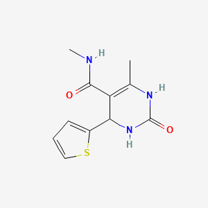 molecular formula C11H13N3O2S B3989779 N,6-dimethyl-2-oxo-4-(thiophen-2-yl)-1,2,3,4-tetrahydropyrimidine-5-carboxamide 