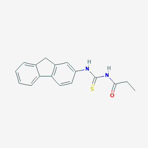 molecular formula C17H16N2OS B398980 N-(9H-fluoren-2-ylcarbamothioyl)propanamide 