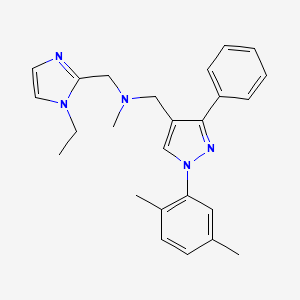 1-[1-(2,5-dimethylphenyl)-3-phenyl-1H-pyrazol-4-yl]-N-[(1-ethyl-1H-imidazol-2-yl)methyl]-N-methylmethanamine