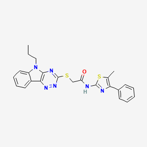 N~1~-(5-METHYL-4-PHENYL-1,3-THIAZOL-2-YL)-2-[(5-PROPYL-5H-[1,2,4]TRIAZINO[5,6-B]INDOL-3-YL)SULFANYL]ACETAMIDE