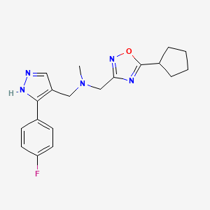 1-(5-cyclopentyl-1,2,4-oxadiazol-3-yl)-N-{[3-(4-fluorophenyl)-1H-pyrazol-4-yl]methyl}-N-methylmethanamine