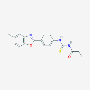 molecular formula C18H17N3O2S B398984 N-[4-(5-methyl-1,3-benzoxazol-2-yl)phenyl]-N'-propionylthiourea 
