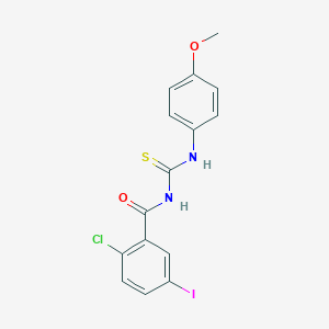 molecular formula C15H12ClIN2O2S B398986 2-chloro-5-iodo-N-[(4-methoxyphenyl)carbamothioyl]benzamide 
