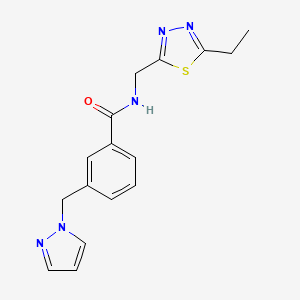 N-[(5-ethyl-1,3,4-thiadiazol-2-yl)methyl]-3-(1H-pyrazol-1-ylmethyl)benzamide