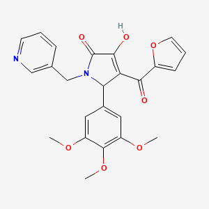 molecular formula C24H22N2O7 B3989880 4-(2-Furylcarbonyl)-3-hydroxy-1-(3-pyridylmethyl)-5-(3,4,5-trimethoxyphenyl)-3-pyrrolin-2-one 