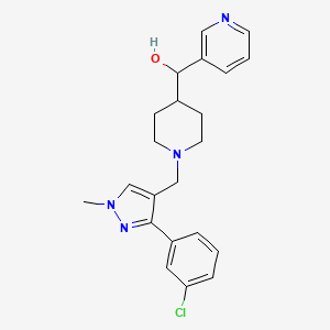 (1-{[3-(3-chlorophenyl)-1-methyl-1H-pyrazol-4-yl]methyl}-4-piperidinyl)(3-pyridinyl)methanol