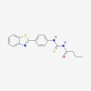 molecular formula C18H17N3OS2 B398991 N-[4-(1,3-benzothiazol-2-yl)phenyl]-N'-butyrylthiourea 