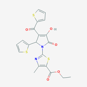 ethyl 2-[3-hydroxy-2-oxo-5-(2-thienyl)-4-(2-thienylcarbonyl)-2,5-dihydro-1H-pyrrol-1-yl]-4-methyl-1,3-thiazole-5-carboxylate