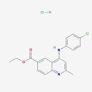 ethyl 4-[(4-chlorophenyl)amino]-2-methyl-6-quinolinecarboxylate hydrochloride