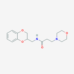 N-(2,3-dihydro-1,4-benzodioxin-2-ylmethyl)-3-(4-morpholinyl)propanamide