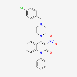 4-[4-(4-chlorobenzyl)piperazin-1-yl]-3-nitro-1-phenylquinolin-2(1H)-one