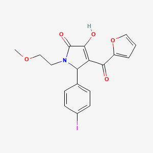 (4E)-4-[furan-2-yl(hydroxy)methylidene]-5-(4-iodophenyl)-1-(2-methoxyethyl)pyrrolidine-2,3-dione