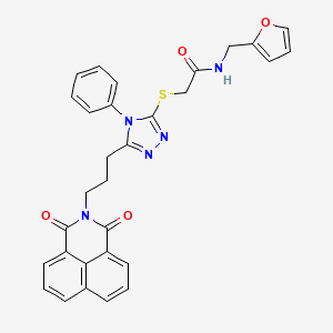 2-({5-[3-(1,3-dioxo-1H-benzo[de]isoquinolin-2(3H)-yl)propyl]-4-phenyl-4H-1,2,4-triazol-3-yl}thio)-N-(2-furylmethyl)acetamide