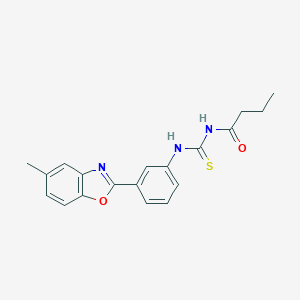 molecular formula C19H19N3O2S B399001 N-[[3-(5-methyl-1,3-benzoxazol-2-yl)phenyl]carbamothioyl]butanamide 