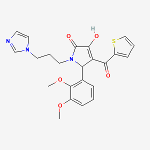 molecular formula C23H23N3O5S B3990016 5-(2,3-Dimethoxyphenyl)-3-hydroxy-1-(3-imidazolylpropyl)-4-(2-thienylcarbonyl)-3-pyrrolin-2-one 