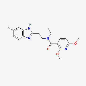 molecular formula C20H24N4O3 B3990041 N-ethyl-2,6-dimethoxy-N-[2-(5-methyl-1H-benzimidazol-2-yl)ethyl]nicotinamide 