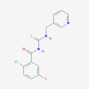 molecular formula C14H11ClIN3OS B399008 2-chloro-5-iodo-N-[(pyridin-3-ylmethyl)carbamothioyl]benzamide 