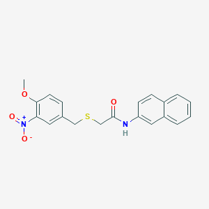 molecular formula C20H18N2O4S B3990138 2-[(4-methoxy-3-nitrobenzyl)thio]-N-2-naphthylacetamide 