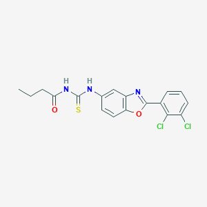 molecular formula C18H15Cl2N3O2S B399014 N-butyryl-N'-[2-(2,3-dichlorophenyl)-1,3-benzoxazol-5-yl]thiourea 