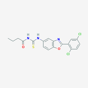 molecular formula C18H15Cl2N3O2S B399015 N-butyryl-N'-[2-(2,5-dichlorophenyl)-1,3-benzoxazol-5-yl]thiourea 